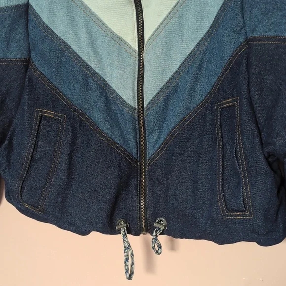FARM Rio Puff Jean Jacket Size P - Picture 3 of 11